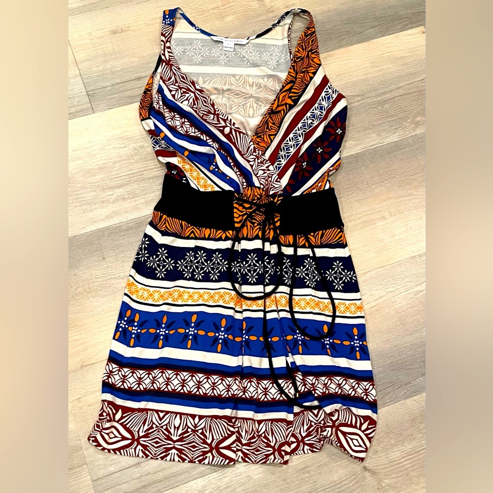 DVF sleeveless faux-wrap dress.  Size 8. Slightly worn, excellent condition.